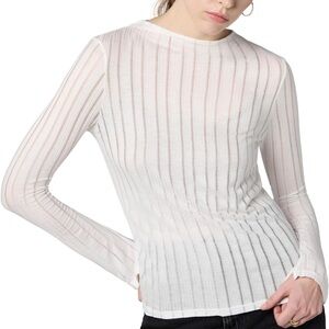 All saints Chalk White Long Sleeve Tee